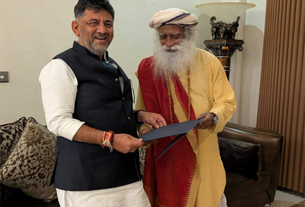 Karnataka Deputy CM DK Shivakumar meets spiritual leader Sadhguru Jaggi Vasudev