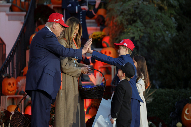 US President Donald Trump, First Lady Melania celebrate Halloween at White House