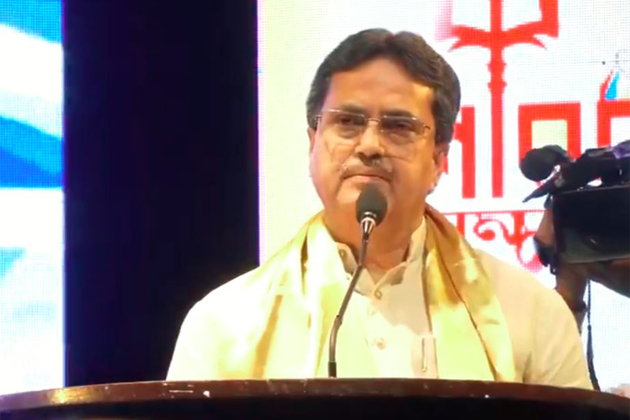 Tripura CM Manik Saha addresses 'Sharad Samman 2025' event in Agartala