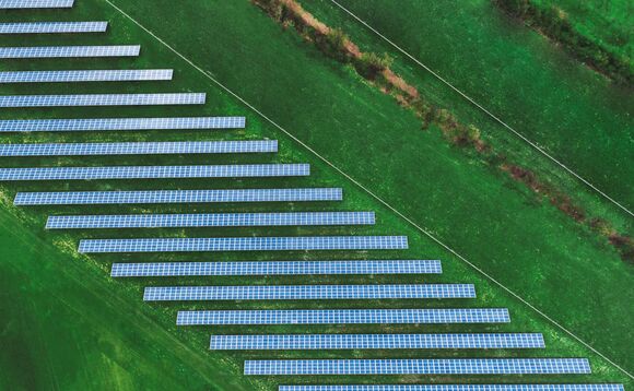 Credit: Vodafone UK - Solar power plant aerial view