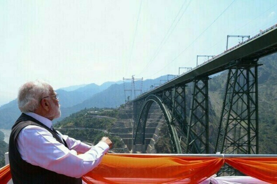 Modi inaugurates worlds highest rail bridge in Kashmir 