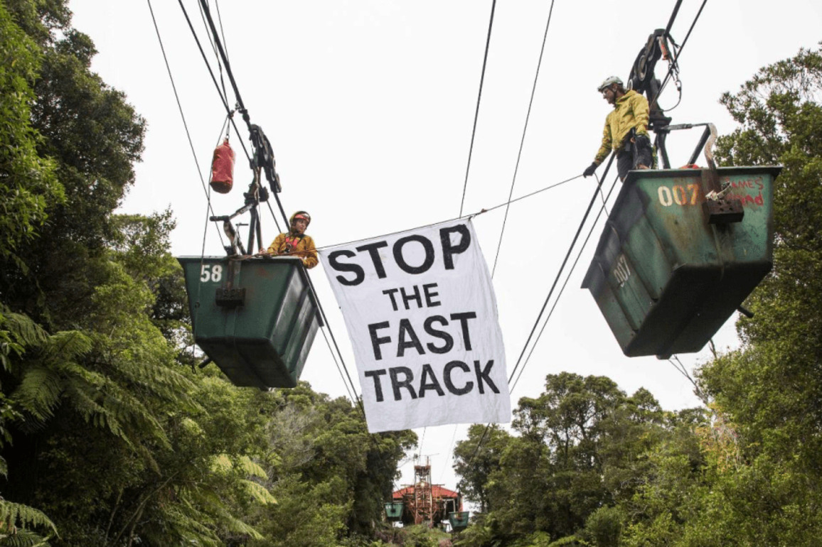 Protesters staying put despite trespass notice at Stockton mine on West Coast