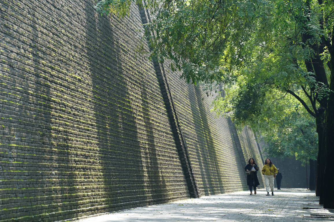 CHINA-SHAANXI-XI'AN-CITY WALL-MOSS-GREEN-AUTUMN RAIN (CN)