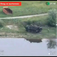 Russian soldiers hijack Ukrainian armored vehicle 
