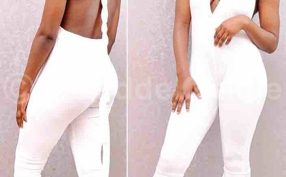 Hindu Natalia ng’alaga omusono gwa ‘jump suit’ ey’amadaala. Hindu Natalia ng’alaga omusono gwa ‘jump suit’ ey’amadaala.