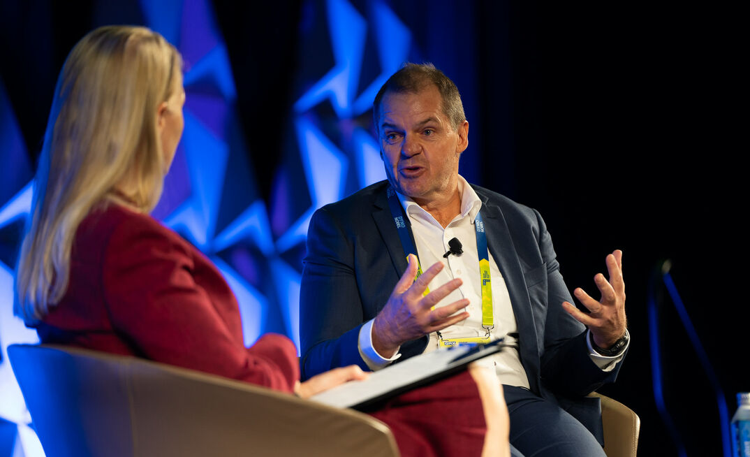 Liebherr Australia managing director Trent Wehr at the GRX25 conference in Brisbane.