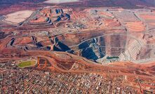 An aerial view of Kalgoorlie's iconic Super Pit