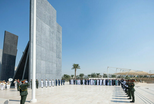 Theyab bin Mohamed bin Zayed raises UAE flag at Wahat Al Karama to mark UAE Flag Day