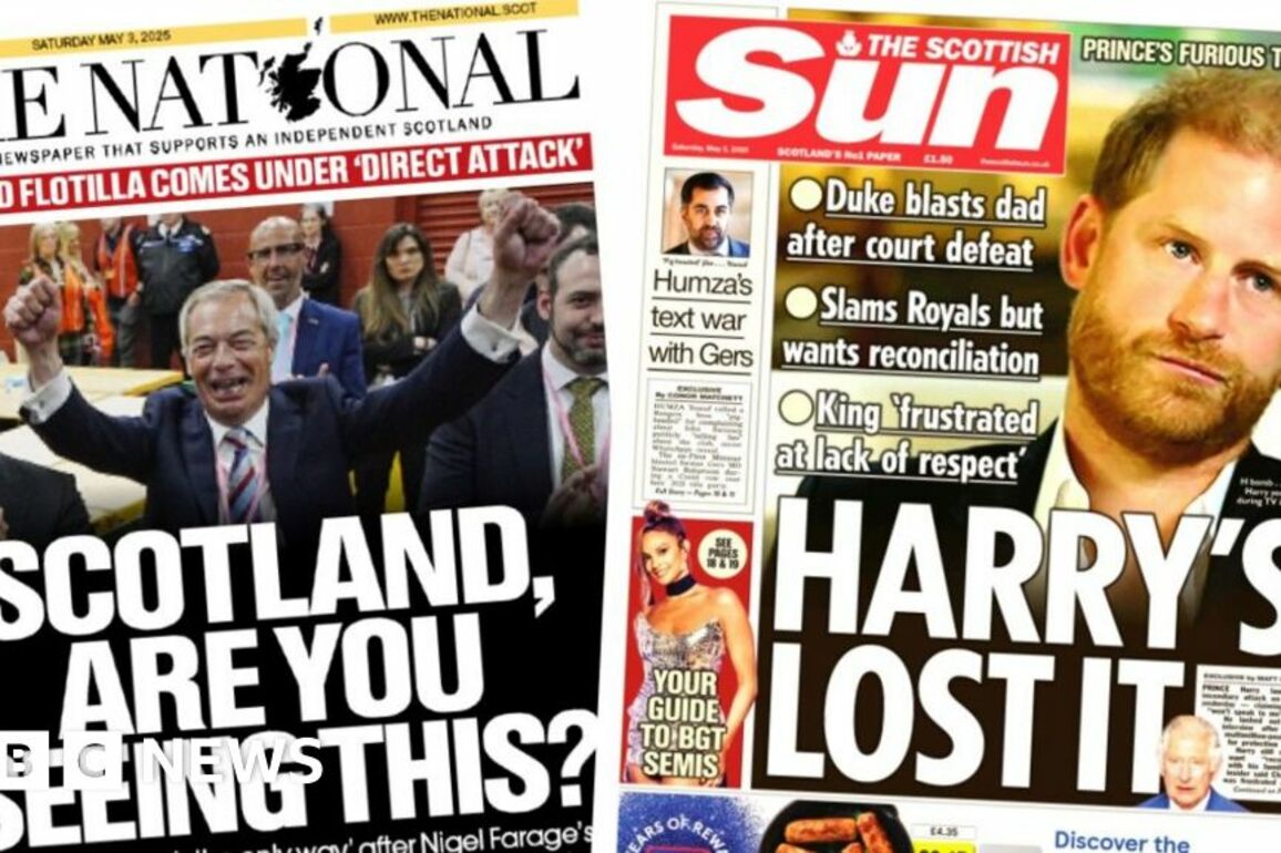 Scotland's papers- Reform council victories and Prince Harry 'bombshell'