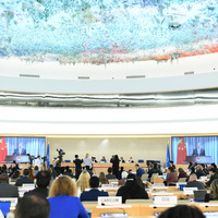 SWITZERLAND-GENEVA-WANG YI-UNHRC 58TH SESSION-VIDEO ADDRESS
