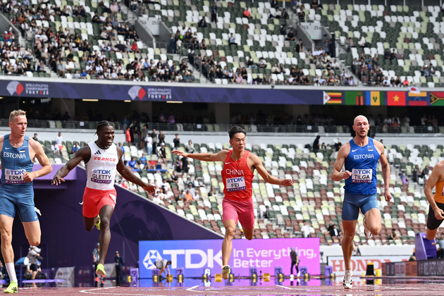 (SP)JAPAN-TOKYO-ATHLETICS-WORLD ATHLETICS CHAMPIONSHIPS-MEN'S DECATHLON-100M