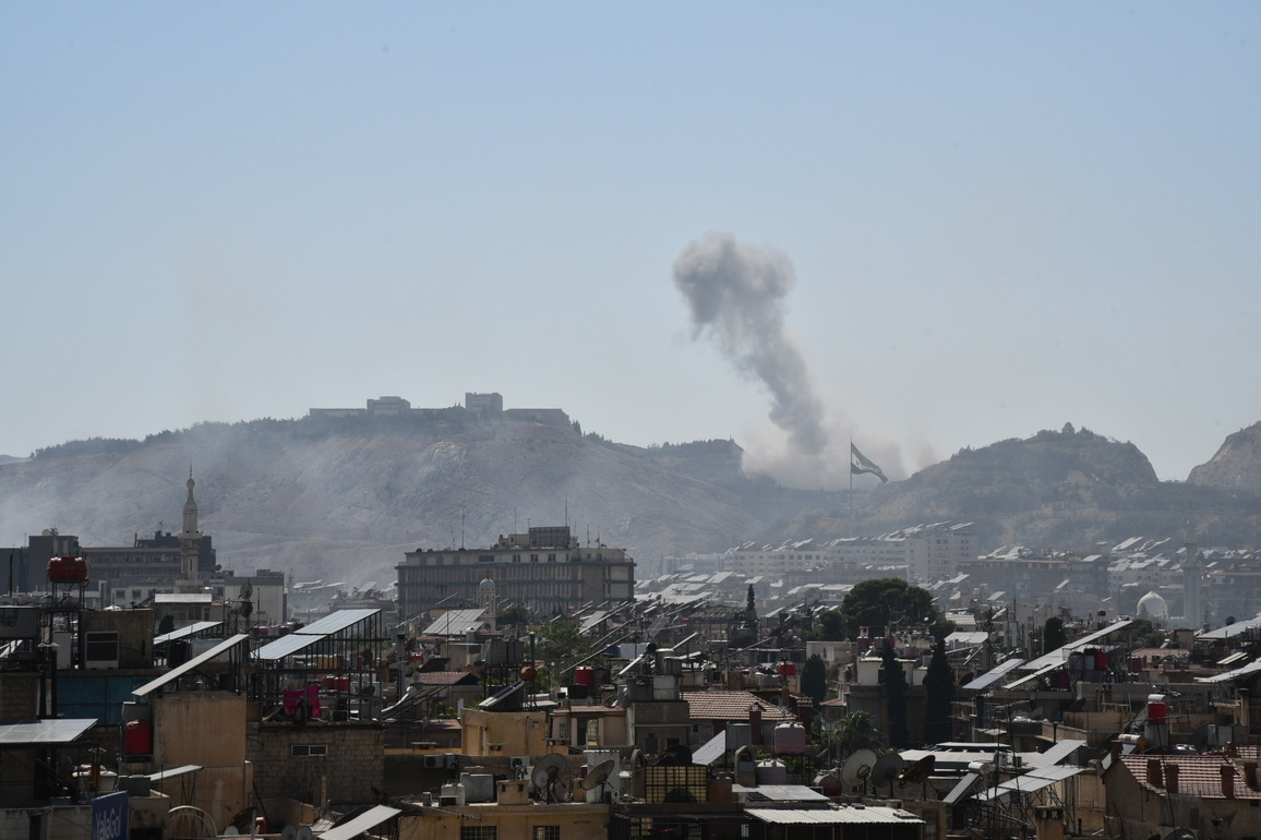 (SpotNews)SYRIA-DAMASCUS-ISRAEL-STRIKE-PRESIDENTIAL PALACE