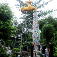INDONESIA-GRESIK-PLASTIC GARBAGE-ART INSTALLATIONS