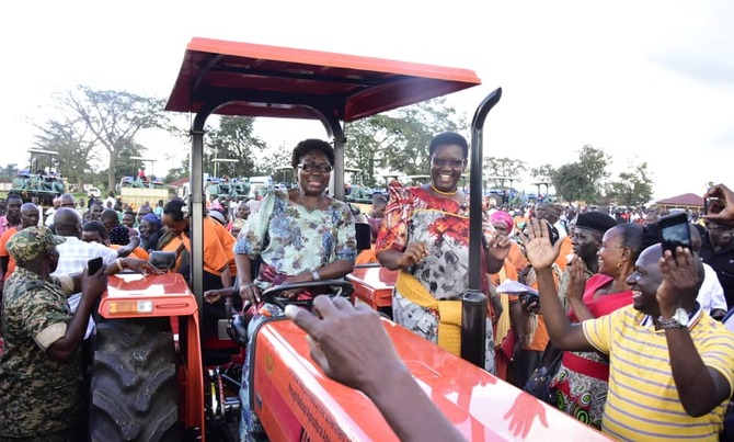 Busoga farmers receive tractors Busoga farmers receive tractors