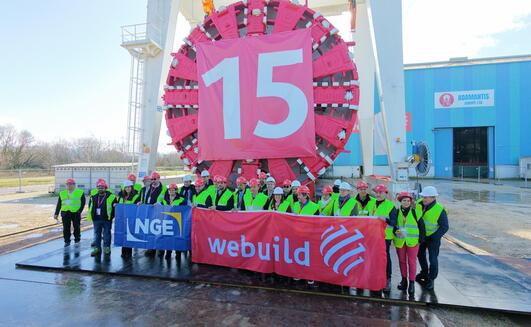 A TBM, refurbished by WEM, ready to begin work on the tunnel linking the Bécon-les-Bruyères station to the Saint-Denis–Pleyel hub, in the Paris region