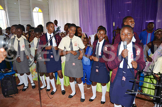  he students from lite igh chool ntebbe leading the praise and worship session during the service