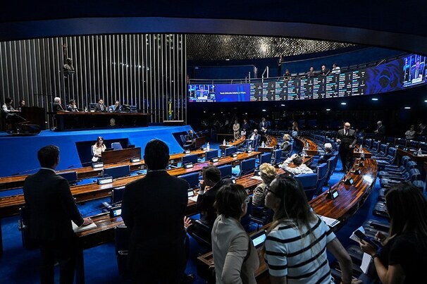 Sessão do plenário do Senado que aprovou projeto de lei