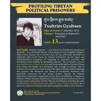 CTA highlights case of Tibetan political prisoner Tsultrim Gyaltsen ahead of expected release in 2026