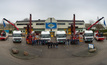  The representatives of the Sri Lanka Ministry of Irrigation and Water Resources Management and the Royal Eijkelkamp project team in front of all the equipment being shipped to Sri Lanka