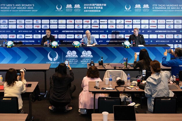 (SP)CHINA-MACAO-TABLE TENNIS-ITTF WORLD CUP-PRESS CONFERENCE (CN)