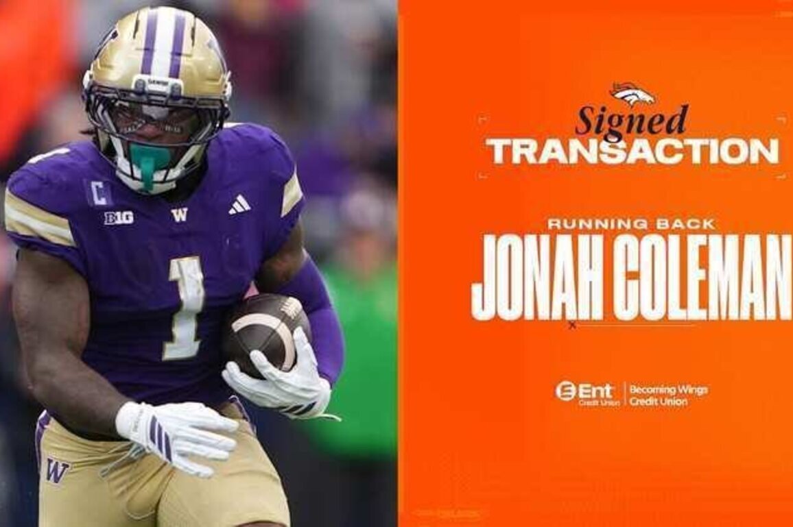 Broncos RB Jonah Coleman signs rookie contract