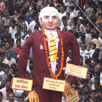 Maharashtra: Trump effigy paraded at Marbat festival as protest for US tariffs