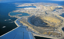 An aerial view of Diavik