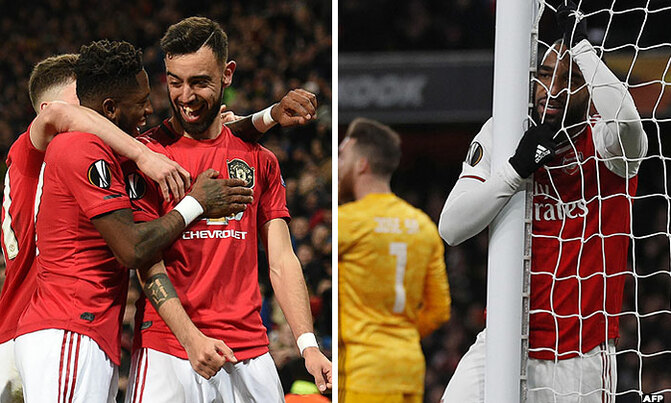 Europa League: Man Utd advance, Arsenal knocked out Europa League: Man Utd advance, Arsenal knocked out