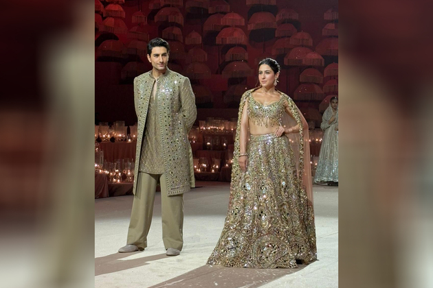 Sara, Ibrahim bring fun and grace to their first ramp walk together for Abhinav Mishra
