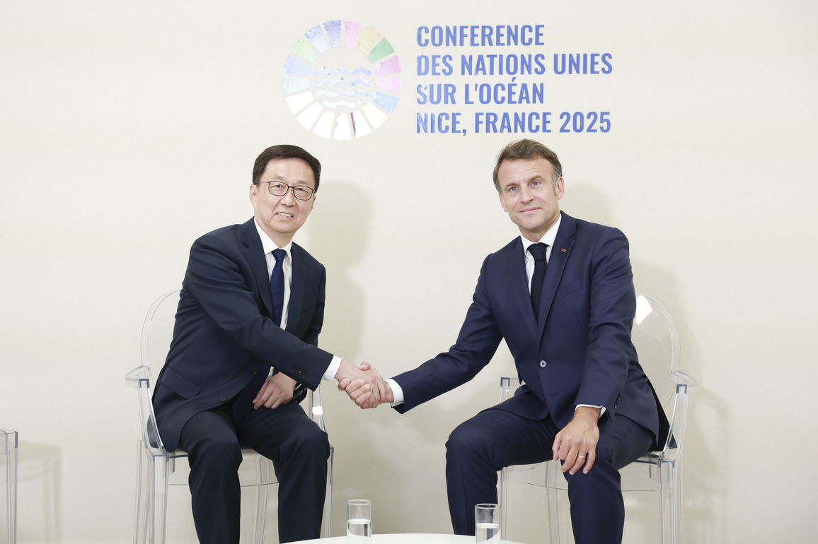 FRANCE-NICE-HAN ZHENG-EMMANUEL MACRON-MEETING