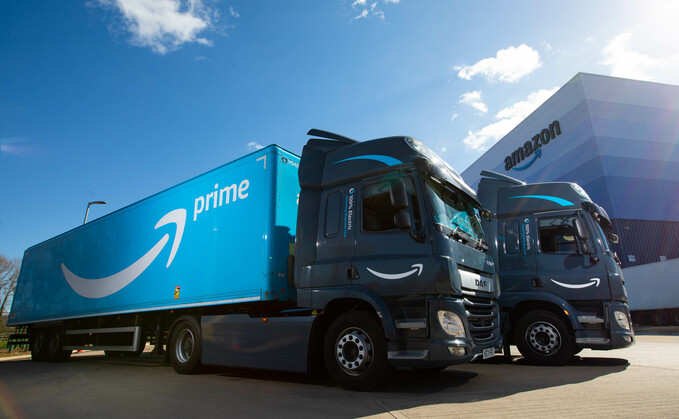 Amazon's new fleet of electric HGVs. Credit: Amazon