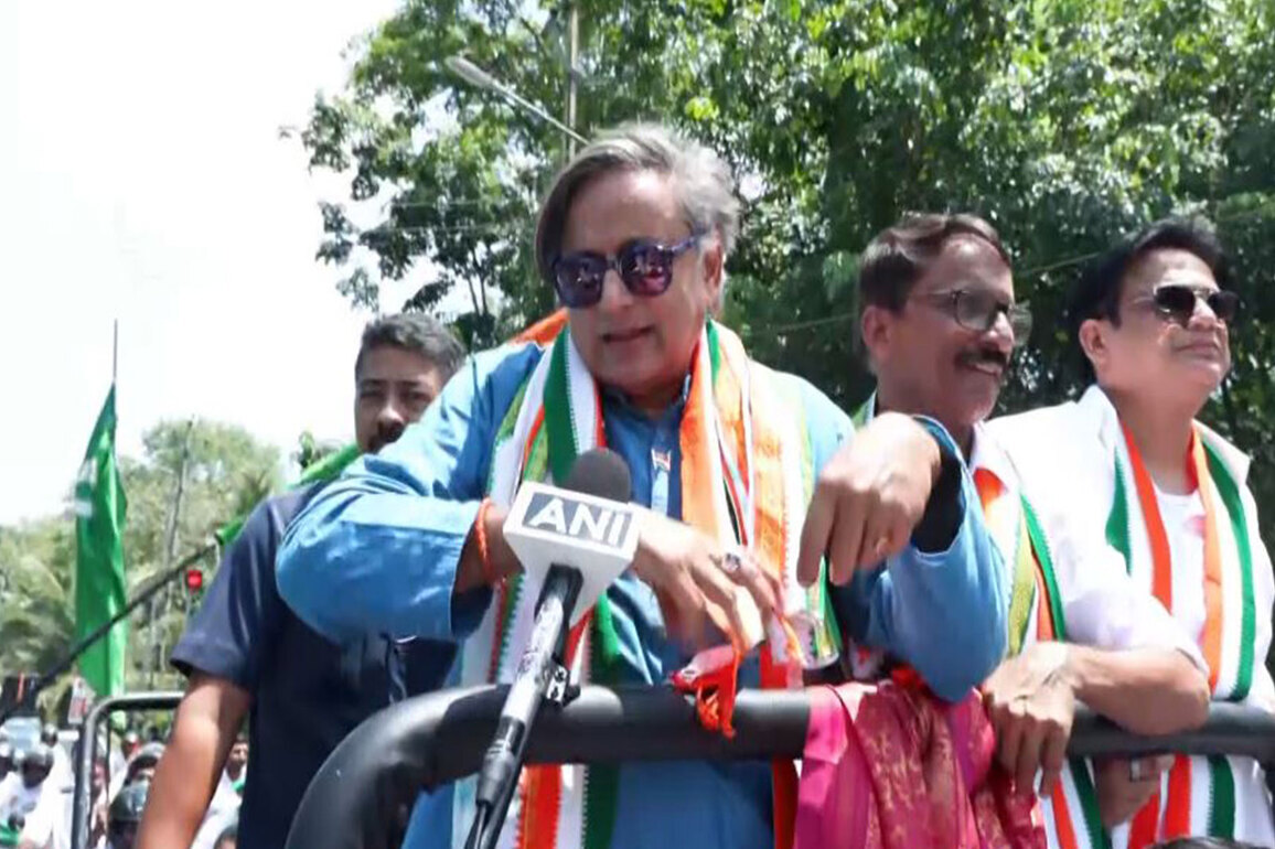 "Working for future of Keralam": Congress' Shashi Tharoor campaigns for party candidate from Ranni constituency