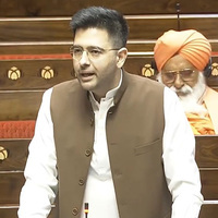 AAP MP Raghav Chadha congratulates Harivansh for being re-elected as Rajya Sabha Deputy Chairman for third term