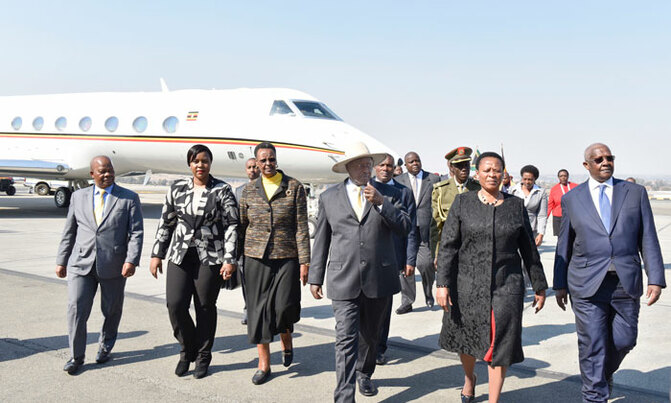 Museveni in South Africa for BRICS summit Museveni in South Africa for BRICS summit