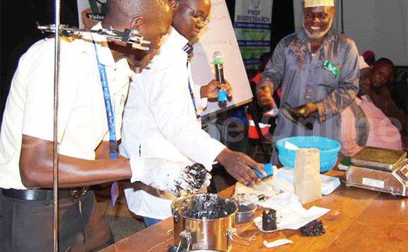 Nyanzi (wakati) ng’alaga bw’okola eddagala ly’engatto mu nsogasoga. Nyanzi (wakati) ng’alaga bw’okola eddagala ly’engatto mu nsogasoga.