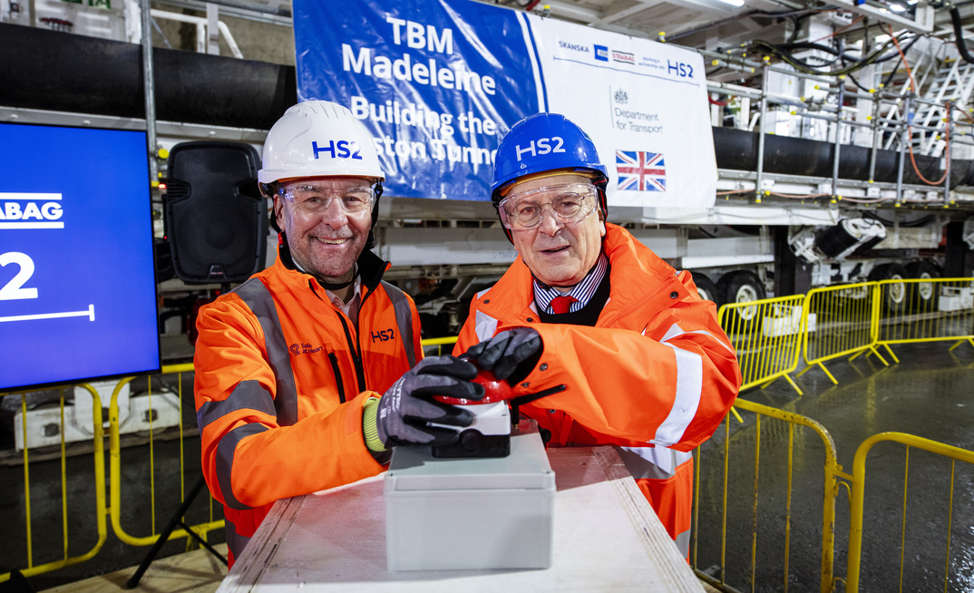 HS2 CEO Mark Wild and Minister for Rail signal start of HS2 tunnelling to Euston