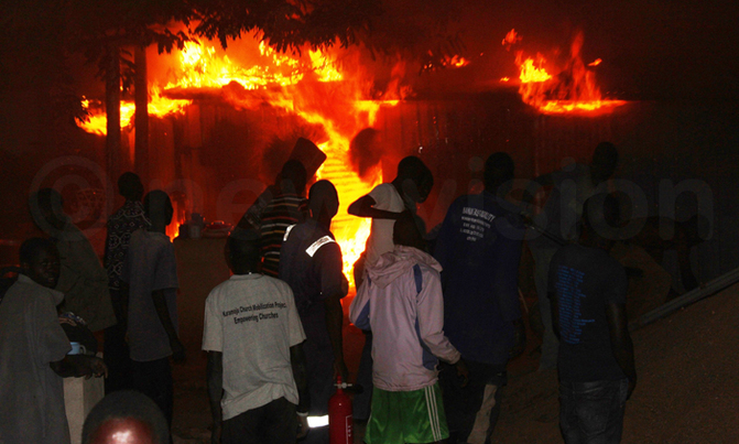 Mysterious fire razes hotel store in Moroto Mysterious fire razes hotel store in Moroto