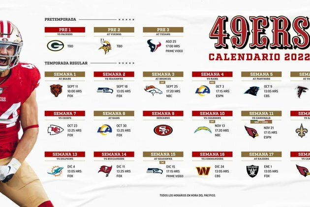 &#2013266081;Es Oficial! Los 49ers Revelan el Calendario de la Temporada 2022