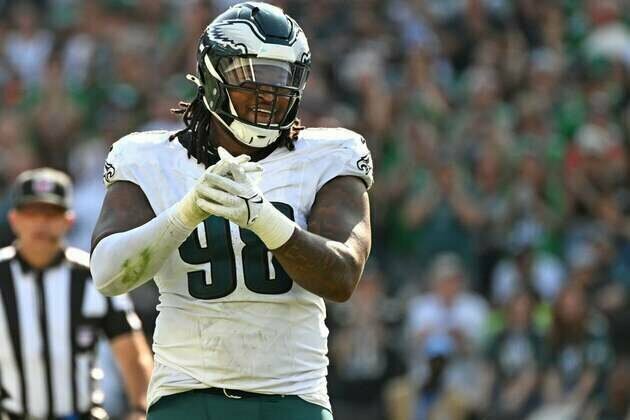 Eagles DT Jalen Carter (heel) out vs. Giants for TNF