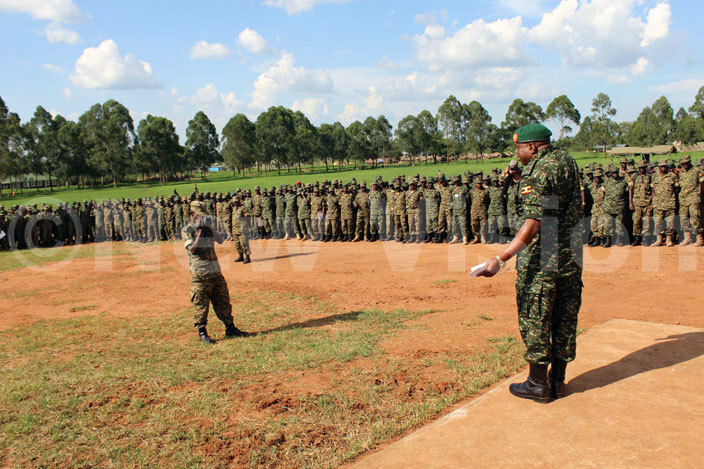 rig ack akasumba addressing the soldiers 