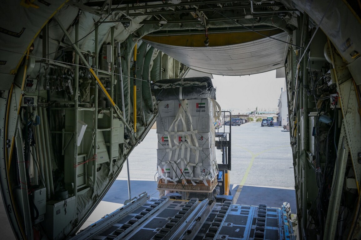 UAE sends 100 tonnes of food supplies to Gaza under Humaid Air Bridge under Operation Chivalrous Knight 3