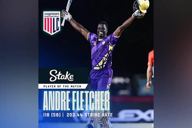 MLC: Andre Fletcher's hundred helps LA Knight Riders secure a victory over San Francisco Unicorns by 11 runs