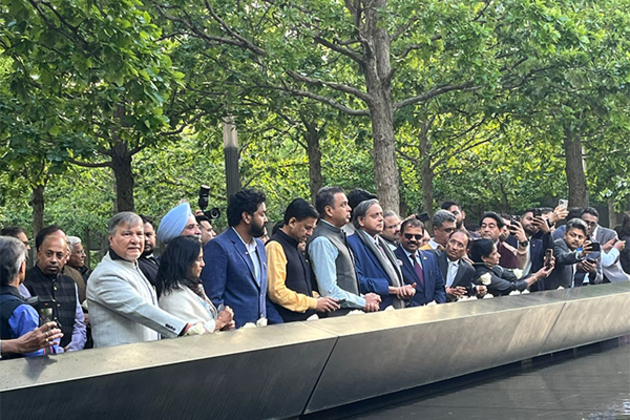 Members of all-party delegation led by Congress MP Tharoor pay tribute at 9/11 Memorial