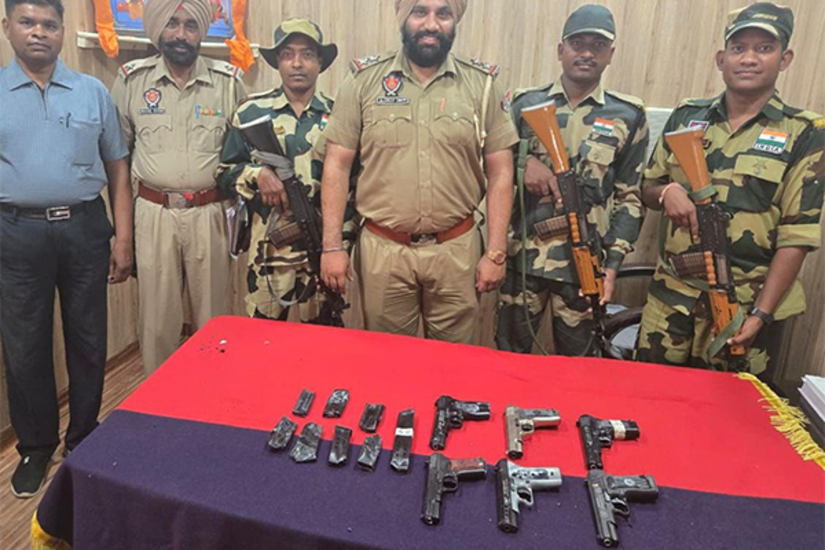 BSF, Punjab Police recover a huge cache of arms at Amritsar border