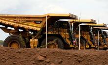 Mining trucks at the GEMCO manganese mine