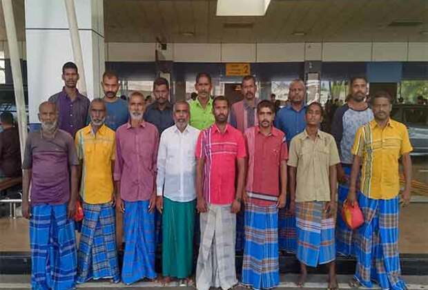 15 Indian fishermen arrested by Sri Lanka return to India