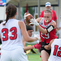 (SP)CHINA-CHENGDU-THE WORLD GAMES 2025-FLAG FOOTBALL-WOMEN'S BRONZE MEDAL GAME-CAN VS AUT (CN)