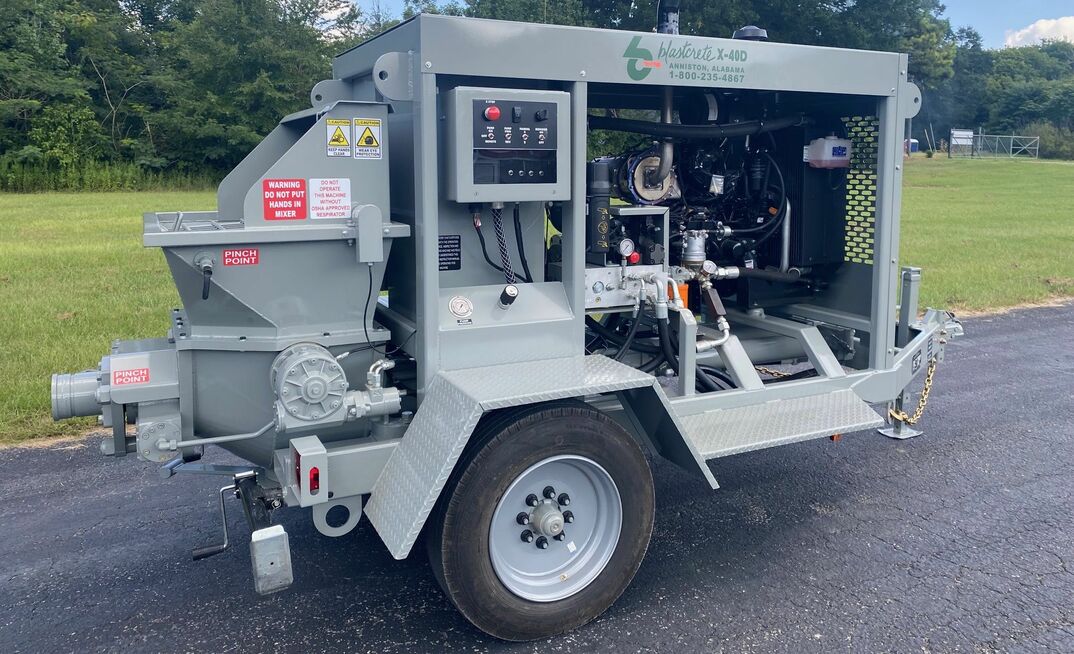The Blastcrete X40D concrete pump. Photo courtesy Blastcrete Equipment