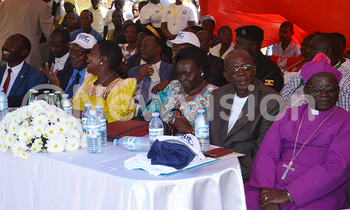 Hon temulandahon minister sarah opendimiddleclever peter mutuluuza and central buganda bishop rt rev micheal lubowa at the celebrations 350x210