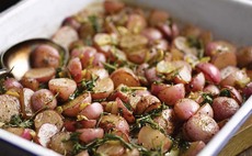 Roasted radishes with garlic and rosemary